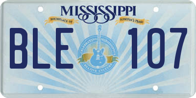 MS license plate BLE107
