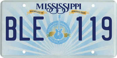 MS license plate BLE119