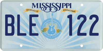 MS license plate BLE122