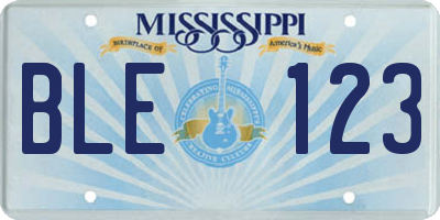 MS license plate BLE123