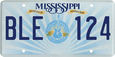 MS license plate BLE124