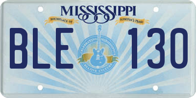 MS license plate BLE130