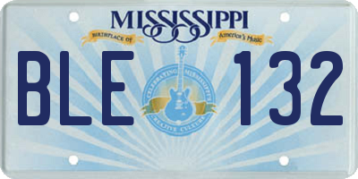 MS license plate BLE132
