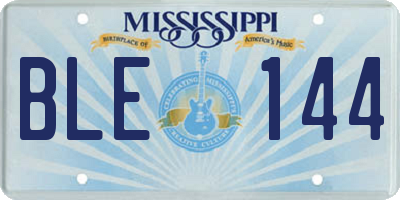 MS license plate BLE144