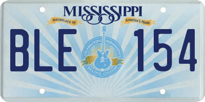 MS license plate BLE154