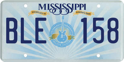 MS license plate BLE158