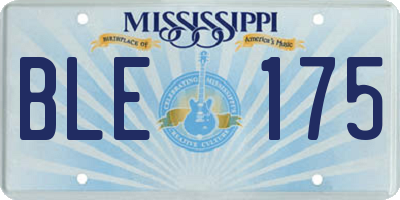MS license plate BLE175