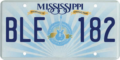 MS license plate BLE182