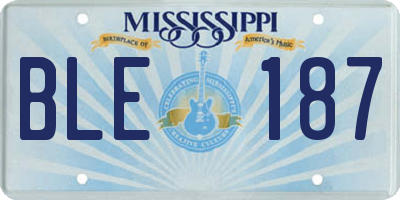 MS license plate BLE187