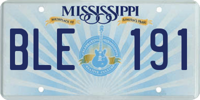 MS license plate BLE191