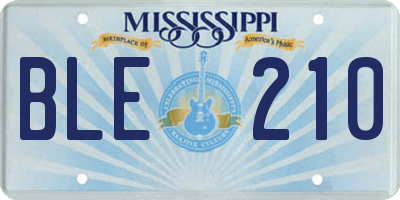 MS license plate BLE210