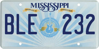 MS license plate BLE232