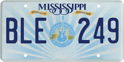 MS license plate BLE249