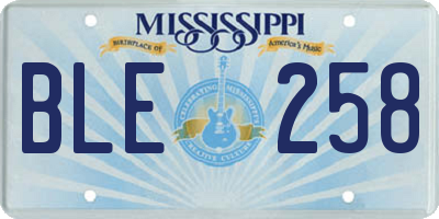 MS license plate BLE258