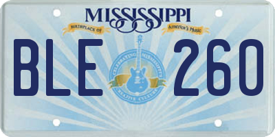 MS license plate BLE260