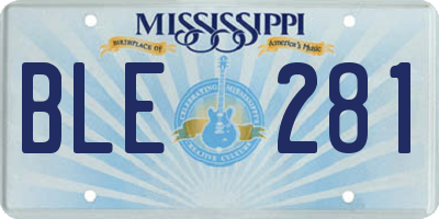 MS license plate BLE281