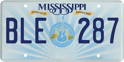 MS license plate BLE287