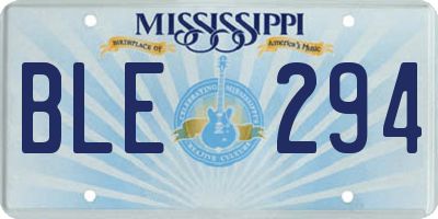 MS license plate BLE294