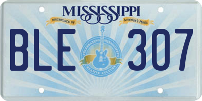 MS license plate BLE307