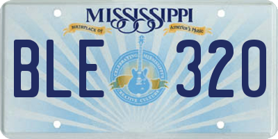 MS license plate BLE320