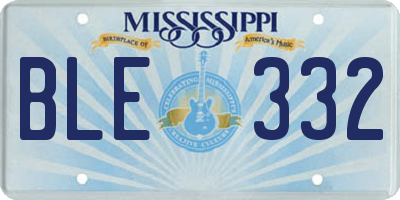 MS license plate BLE332