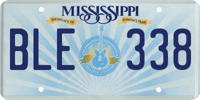 MS license plate BLE338