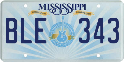 MS license plate BLE343