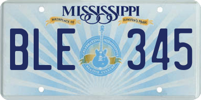 MS license plate BLE345