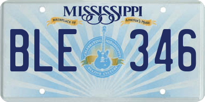 MS license plate BLE346