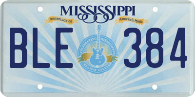 MS license plate BLE384