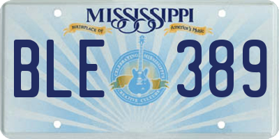 MS license plate BLE389