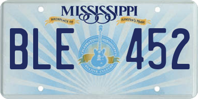 MS license plate BLE452