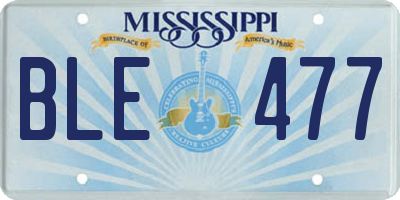 MS license plate BLE477