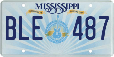 MS license plate BLE487