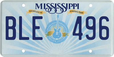 MS license plate BLE496