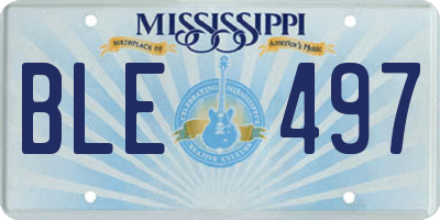 MS license plate BLE497