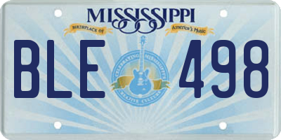 MS license plate BLE498