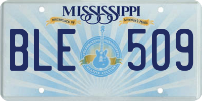 MS license plate BLE509