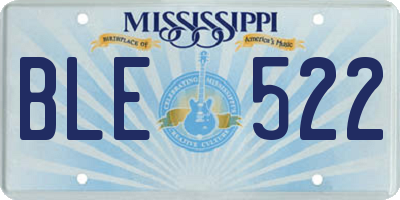 MS license plate BLE522