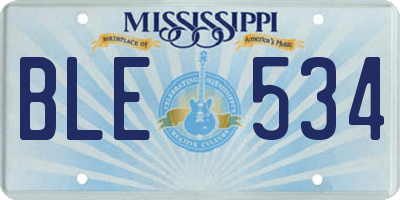 MS license plate BLE534