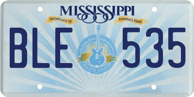 MS license plate BLE535