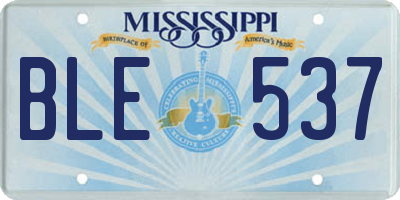 MS license plate BLE537