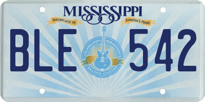 MS license plate BLE542