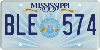MS license plate BLE574