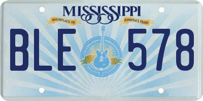 MS license plate BLE578