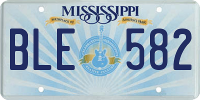 MS license plate BLE582