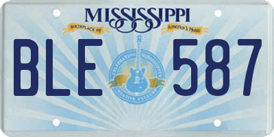 MS license plate BLE587