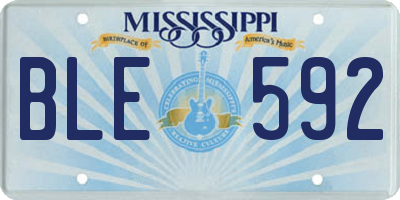 MS license plate BLE592