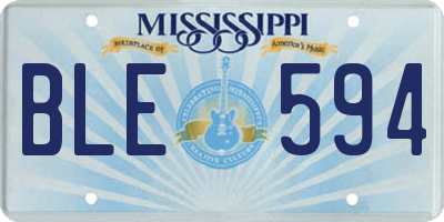 MS license plate BLE594
