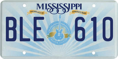 MS license plate BLE610